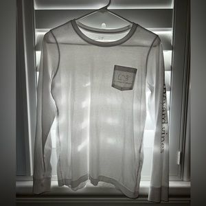 Vineyard Vines Long Sleeve Shirt. White with Gold lettering.